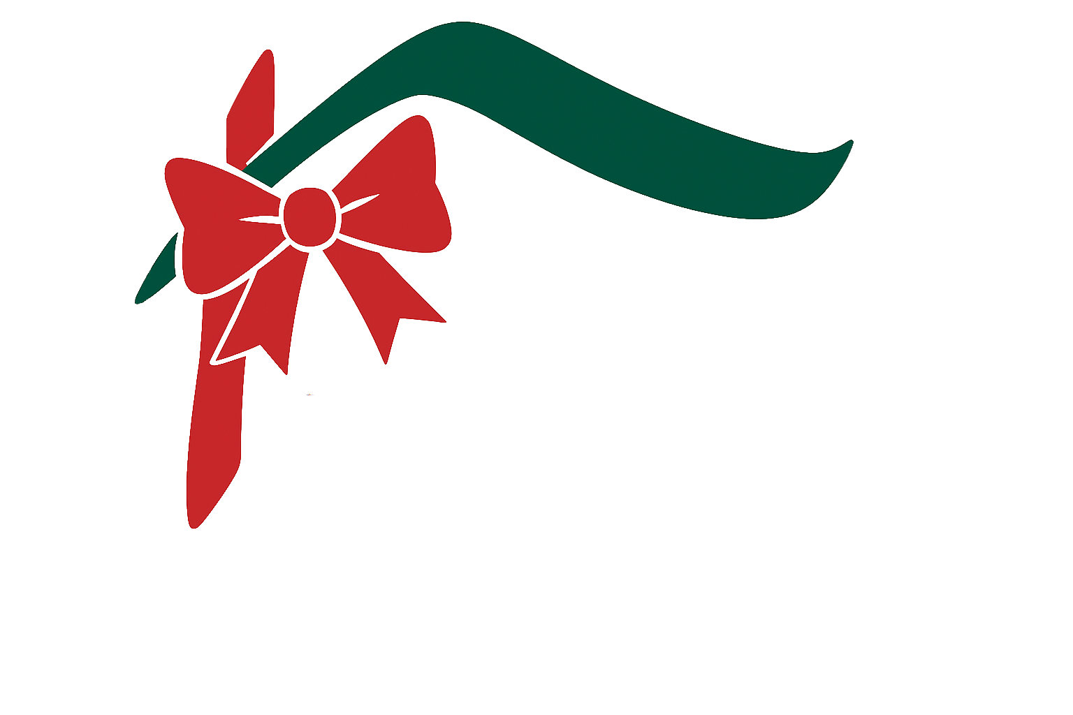 A festive red bow with a green ribbon for the HBA Christmas Gala event.
