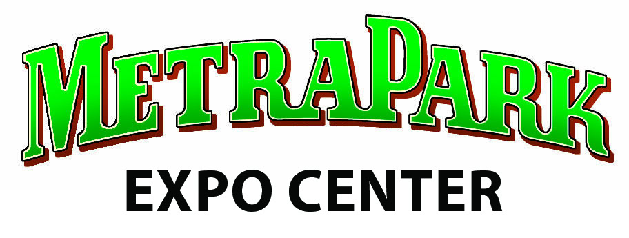 Modern MetrPark Expo Center sign with vibrant green and red text.